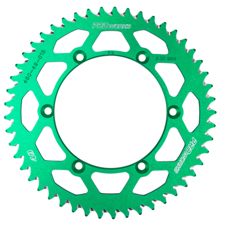 Zębatka Tylna Proworks Aluminiowa Zielona - Suzuki RM-Z 250 2004-2006