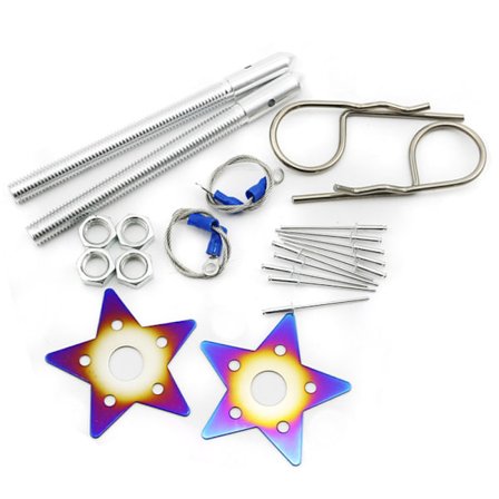 Panserlås i stjernestil, panserlås i rustfritt stål, panserlåssett med klips (ett sett)