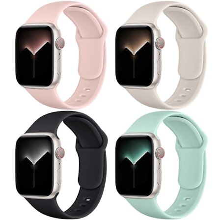 4-pak rem kompatibel med Apple Watch-rem Apple Watch Ultra/iWatch Series 8 SE 7 6 5 4 3 2 1 Lys farve