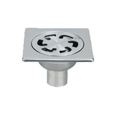 Rustfrit stål gulvafløb 100x100 mm - lodret udløb 40