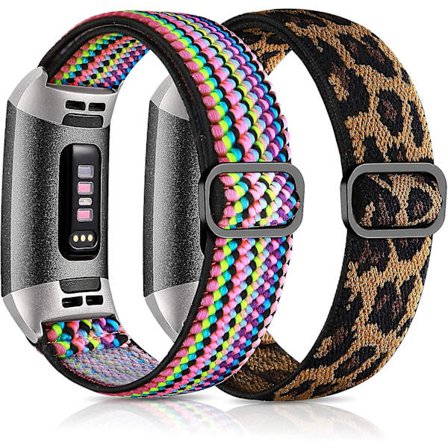 Stretchig band för Fitbit Charge 4/fitbit Charge 3 band, justerbar elastisk andningsbar nylonersättningsrem för Fitbit Charge 3/3se/charge 4 band