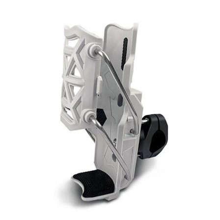 Motorsykkel koppholder for støtfanger, lukkes automatisk når den tas ut, trenger ikke å stanse hull for flaskeholderen (Hvit)
