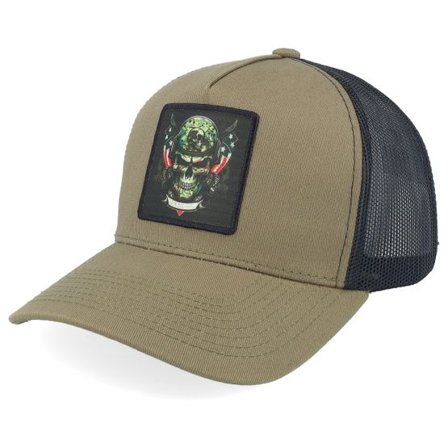 Iconic - Brun trucker Keps - American Solider Coffee/Black Trucker @ Hatstore