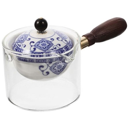 Keramisk glass tekanne, sidehåndtak, vintagestil, teutstyr i porselen, teseremonitilbehør