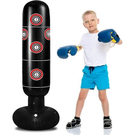 61" Oppustelig Stående Boksesæk Sport Fitness Træning Oppustelig Boksesæk Tung Træning Stress Relief Bokse Mål Kolonne