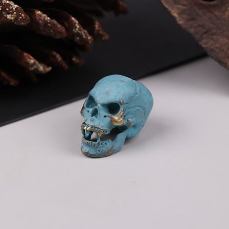 Cuspid Skull Head Beads Lanyard Hängen Tillbehör Blue