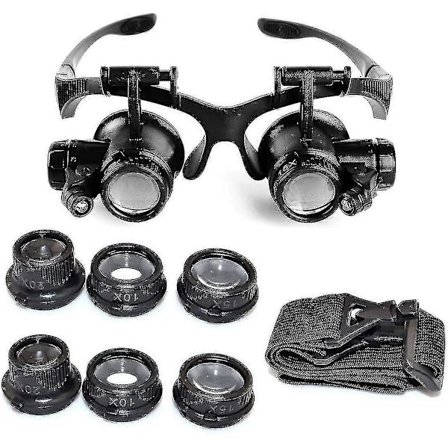 10x 15x 20x 25x Förstoring, Justerbar LED-lupp för Juvelerare och Urmakare (haoyi)