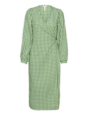 Objbodil Nette L/S Wrap Dress 119 Div Dresses Wrap Dresses Vihreä Object