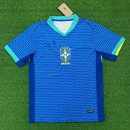 Sesong 2425 Brasil Hjemme Borte Kortarmet Fotballtrøye Hurtigtørkende Pustende Sportsklær