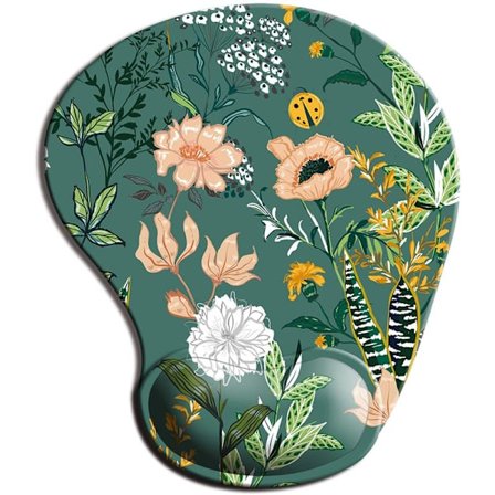 Ergonomisk musemåtte med håndledsstøtte, sødt design, skridsikker PU-base, velegnet til hjemmekontor, arbejde og studier, nem skrivning, mørkegrå.