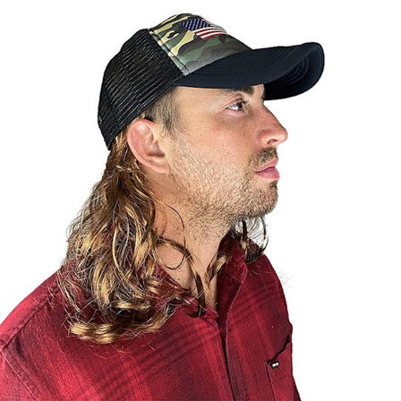 80'er heavy metal rock paryk med hat kostume. 1980'er herretøj