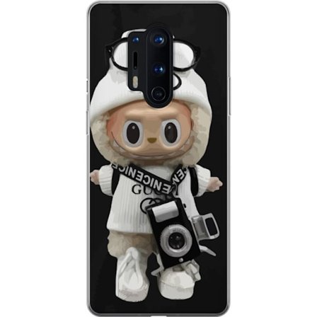 Yhteensopiva Puhelinkuori OnePlus OnePlus 8 Pro Tyylikäs muotoilijafiguuri kameralla ja katutyyliä, leikkisä keräilyfiguuri trendikkäässä kaupu