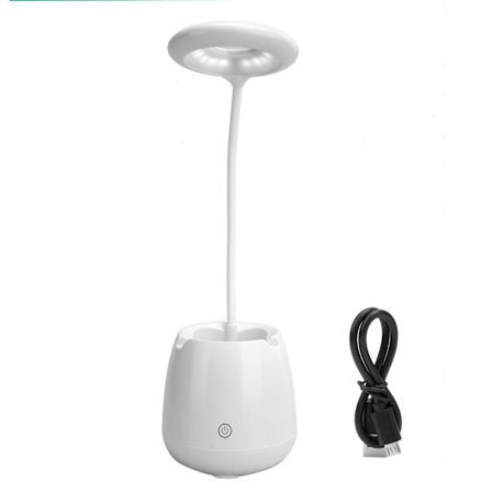 Multifunktionel Bluetooth-højtaler med berøringskontrol, bordlampe, telefonholder, trådløs højtaler (hvid)