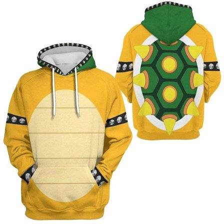 Tegneserie Bowser 3D Print Oversized Dame/Herre Hoodie Sweatshirt Y2k Streetwear Hip Hop Trøje med Hætte Cosplay Kostume - en hoodie til børn 130