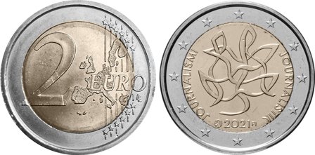 Finland 2021 - Journalism and free press supporting Finnish democracy - 2 euro coin