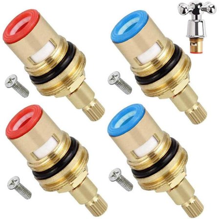 Messing keramisk skivekran, erstatnings keramisk patron, Universal keramisk messingpatroner kjøkkenkran (rød, blå)