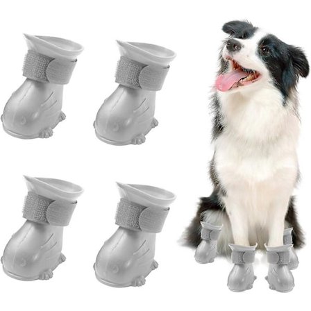 4 kpl koiran tossut vedenpitävät koiran kengät, lemmikin tassujen suojus, liukueste koiran kengät, silikoniset lemmikkikoiran vedenpitävät kengät