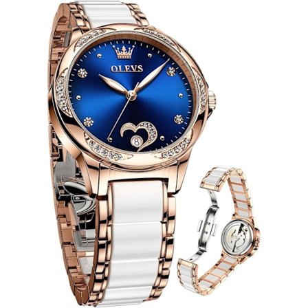 Dame Ultra-tynn Business Klokke, Japansk Quartz Dato Vanntett (Rose Gull)
