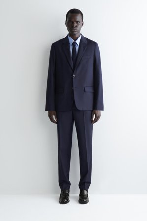 COS Men's Blazer Monopetto In Lana in Blu