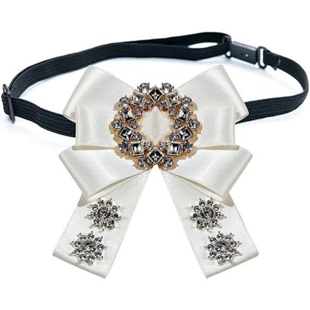 Siden slips, koreanskt band, tyg slips, rosett slips, glänsande strass blomma broscher nålar, mode brittisk stil skjorta corsage bröllop fest smycken 