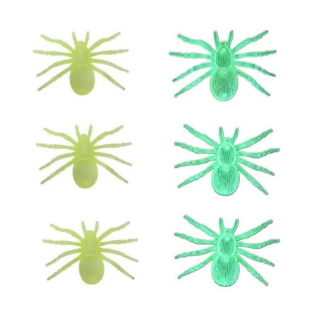 Pakke med 6 Halloween Edderkopper Dekorationer Selvlysende Edderkopper Fester Ornament