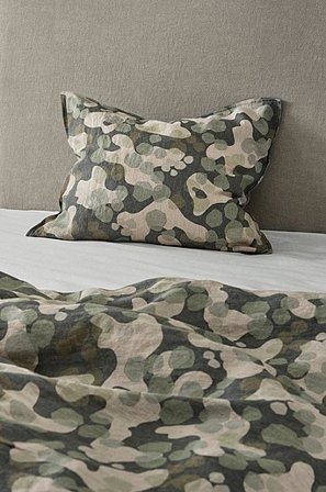 Jotex - Pudebetræk i Hør 50x60 Cm Mørkegrøn - CARA - Køb Pudebetræk hos Jotex