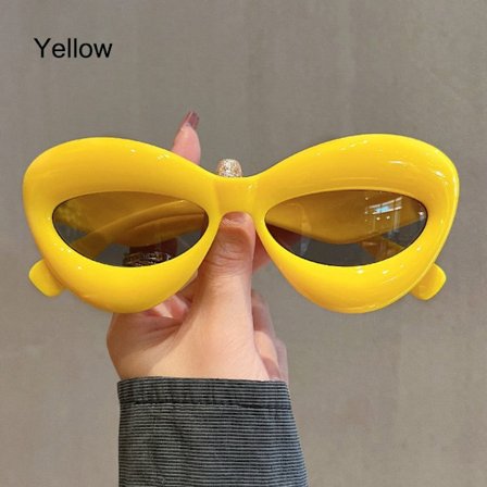 Y2K Solglasögon Cat Eye GUL GUL