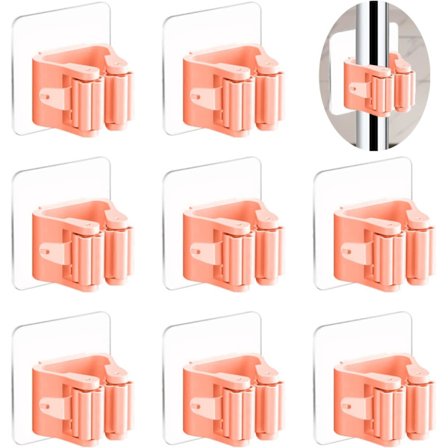 Väggmonterad Kvast Hållare Självhäftande Mopp Hållare Väggmonterad 8