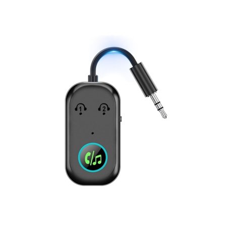 Bluetooth Transmitter Receiver, 3.5mm Jack til Bluetooth 5.3 Transmitter, 2 i 1 Bluetooth Adapter til Fly, Hovedtelefoner, TV, Fly