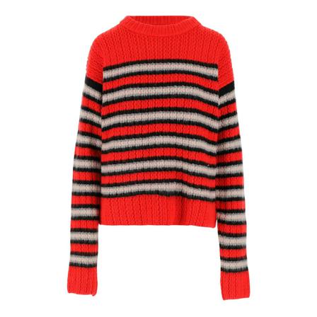 ERL Round-neck Stickat röd, Herr Stickade tröjor, Herr, Storlek: M