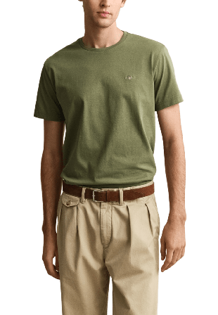 GANT Regular Fit Shield T-Shirt T-shirts Herr Grön M