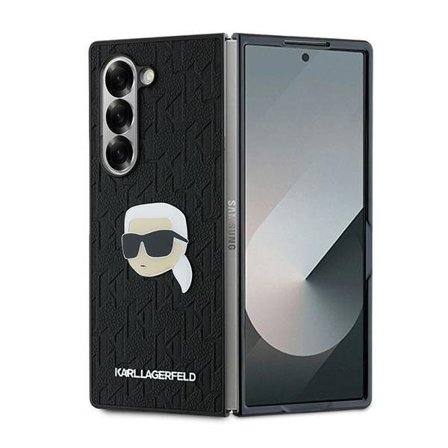 Karl Lagerfeld Saffiano Monogram Head Pin Case for Samsung Galaxy Z Fold 6 - musta