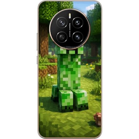 Kompatibelt Mobilskal till Honor Honor Magic7 Block-baserad Creeper-figur i en grön pixell värld, ikonisk spelillustration för barnrum, gamers och