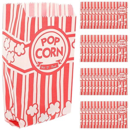 100 stk. Popcornposer af papir til fest, store mængder popcornbeholdere til filmaftensdekorationer til fest