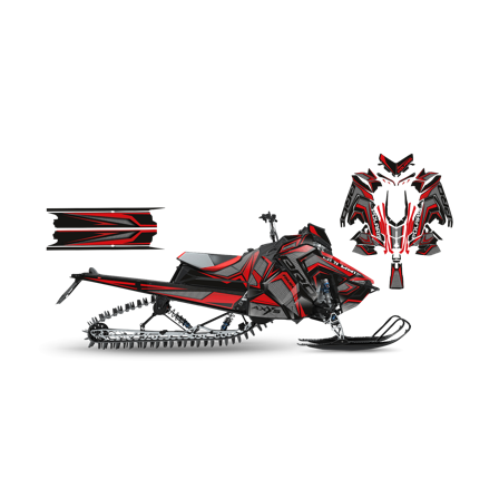 SweTown Dekalkit Team-Racer-20-Pro-Red - Polaris Axys 850 SKS 146 2019-2021