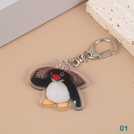 Sarjakuva akryylinukke avaimenperä Kawaii Penguin Peripheral Toy Bac