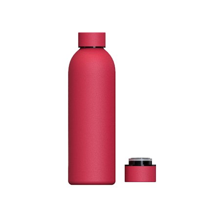 Rød; 500 ml - Genanvendelig vandflaske i rustfrit stål | Lufttæt og termisk | BPA-fri | Isoleret, holder koldt i 24 timer og varmt i 12 timer. Dobbelt