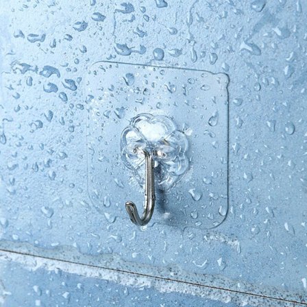 20 stk. Klæbende Krog, Transparente Klistermærker Vægkrog Badeværelse W