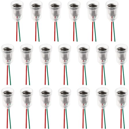 20 st E10-lamphållare med kabel, E10-lampsockel med kabel, E10-lamphållare med kabel