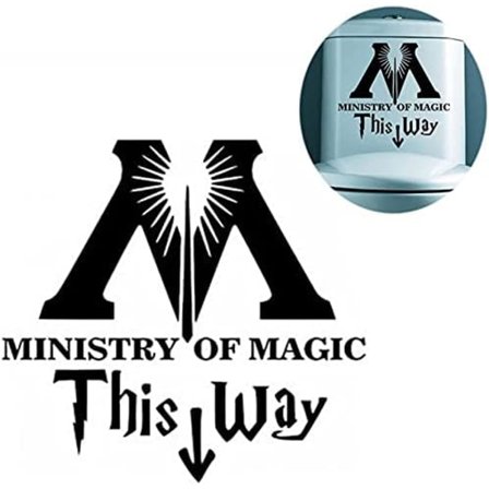 Toalettdekaler Ministry of Magic This Way Vinyldekaler