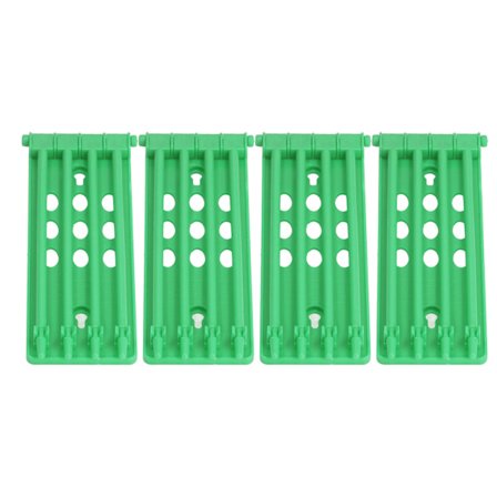 4 stk Duebenring Stativ 4 Kolonne Design Stor Kapacitet Væghængt Sikker Holder Plast Papegøje Benring Holder Grøn