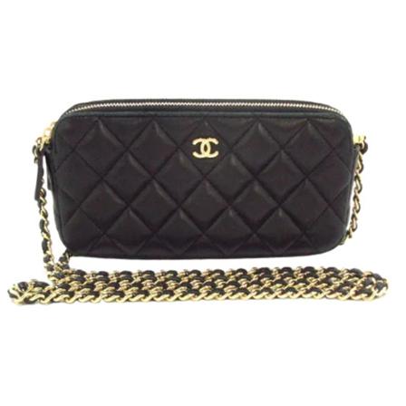 Chanel Vintage, Pre-owned Wallet Zwart, Dames, Maat:ONE Size,stof