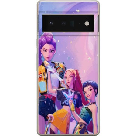 Yhteensopiva Puhelinkuori Google Pixel 6 Pro Tulevaisuuden popdivat neonväreissä, joilla on taianomaisia yksityiskohtia unenomaisen galaksitaustan e