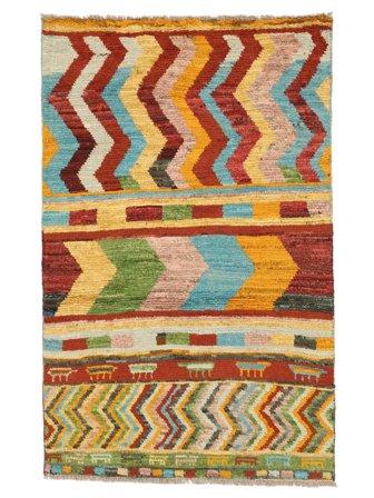 Berber Colourful Rug Modern Brown/Orange (Wool, Afghanistan)