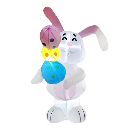 1,75M påskeoppblåsbar kanin LED-lys lysende feriedekorasjon