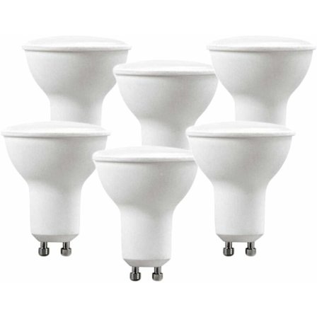 LED-pære GU10 5W 220V 400 Lumen, 120 graders vinkel, Opal diffusor, 6000k (X6, Koldt hvidt) [Energiklasse A++]