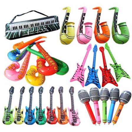 Farfi PVC Oppblåsbar Gitar Mikrofon Lyre Musikkinstrument Barn Leketøy Festrekvisitter Saksofon_Super Gave
