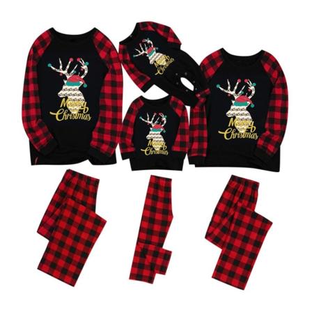 Julepysjamas Matchende familiepysjamassett Voksne Barn Baby Elg Hjort Klær Nattøy Christmas set 1 Men - XL