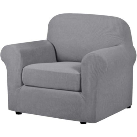 2-osainen nojatuolin suojus, jossa on käsinojat, huonekalujen suojus