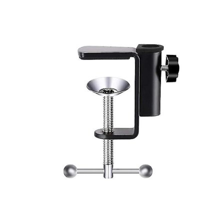 2 kpl Säädettävä 0-50mm Varsi Pöytäkiinnike Pöytävalaisimen Pidike Metalliteline - Musta